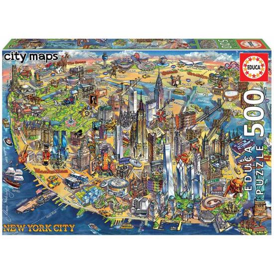 Puzzle Educa Mapa de Nova York 500 Peças Puzzle Educa Mapa de Nova York 500 Peças