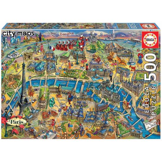Puzzle Educa Mapa de Paris 500 Peças