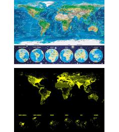 Puzzle Educa Mapa do Mundo Físico (Neon) de 1000 Peças