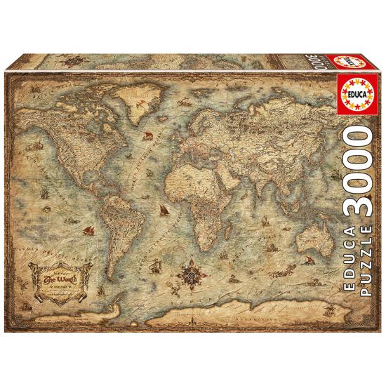 Puzzle Educa Mapa-Mondo de 3000 Peças