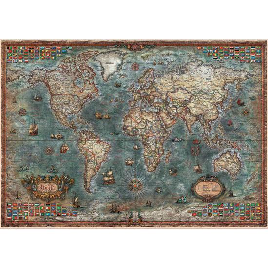 Puzzle Educa Mapa Mundial Histórico de 8000 Peças