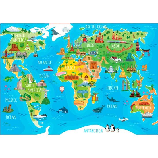 Puzzle Educa World Map Monuments 150 Peças