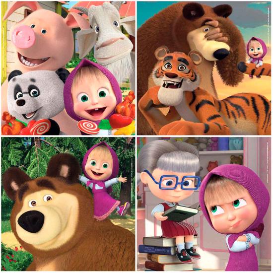 Puzzle progressivo Educa Masha e Michka 12+16+20+25 peças