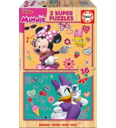 Puzzle Educa Minnie Happy Helpers 2 x 16 peças madeira