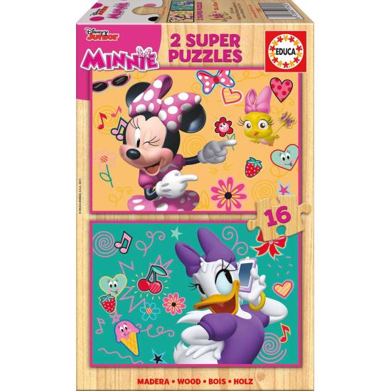 Puzzle Educa Minnie Happy Helpers 2 x 16 peças madeira