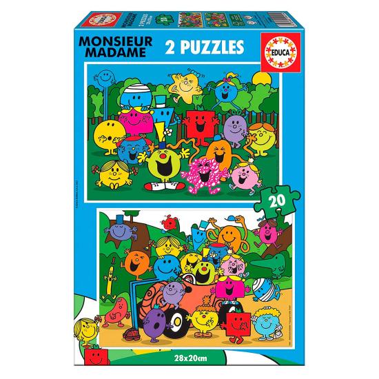 Puzzle Educa Monsieur Madame de 2 x 20 Peças Puzzle Educa Monsieur Madame de 2 x 20 Peças