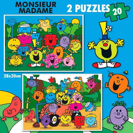 Puzzle Educa Monsieur Madame de 2 x 20 Peças Puzzle Educa Monsieur Madame de 2 x 20 Peças