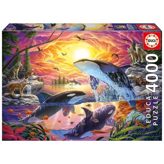Puzzle Educa Orcas e Lobos 4000 Peças