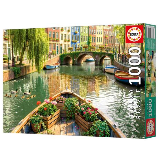Puzzle Educa Passeio De Barco Em Amsterdã 1000 peças