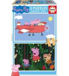 Puzzle Educa Peppa Pig 2 x 16 peças de madeira