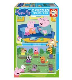 Puzzle Educa Bluey de 2 x 25 peças de madeira