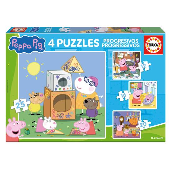 Puzzle progressivo Educa Peppa Pig 12+16+20+25 peças Puzzle progressivo Educa Peppa Pig 12+16+20+25 peças