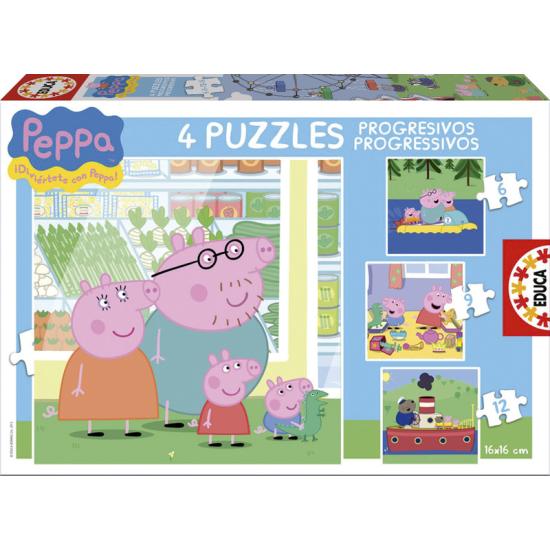 Puzzle Educa Peppa Pig Progressivo 6+9+12+16