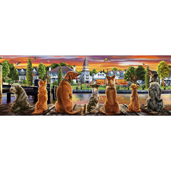 Puzzle educa cães no cais 1000 peças