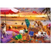 Puzzle Educa Cães Brincando na Praia 1000 Peças