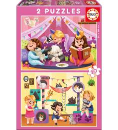 Puzzle Educa Festa do Pijama 2 x 20 peças