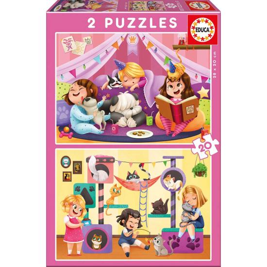 Puzzle Educa Festa do Pijama 2 x 20 peças