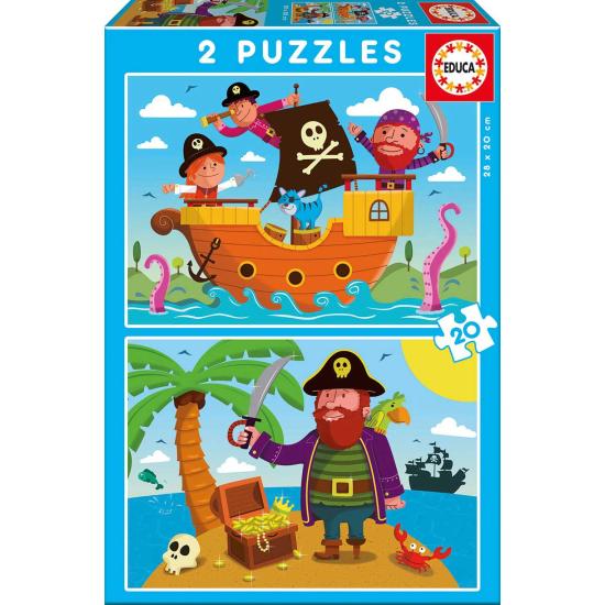 Puzzle Educa Pirates 2 x 20 peças
