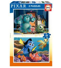 Puzzle Educa Pixar de 2 x 20 Peças