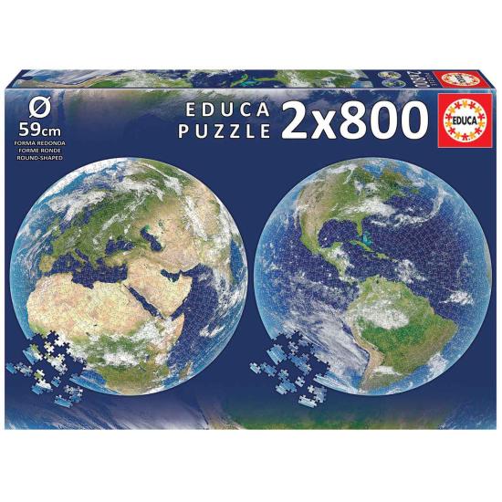 Educa Round Planet Earth Puzzle 2 x 800 peças Educa Round Planet Earth Puzzle 2 x 800 peças