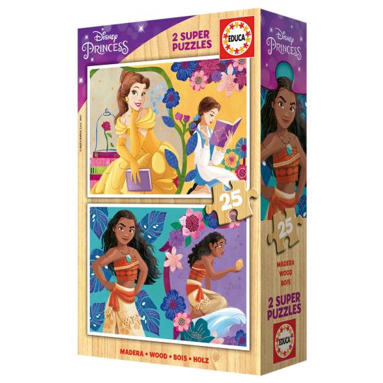 Puzzle Educa Princesas Disney de 2 x 25 Peças de madeira