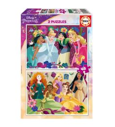 Puzzle Educa Princesas da Disney de 2 x 48 peças