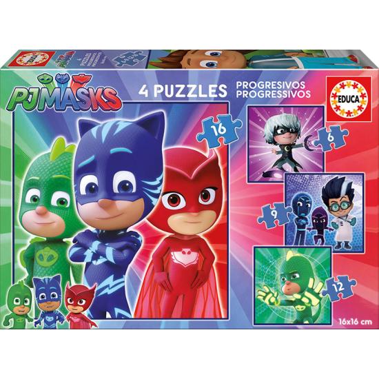 Máscaras PJ de Puzzle progressivo educacional 6+9+12+16 p