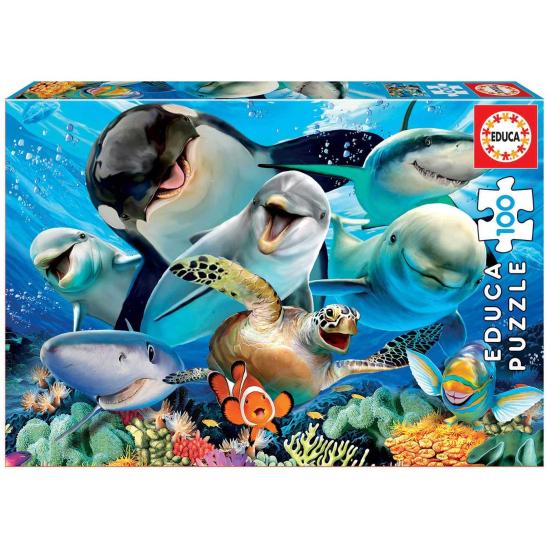 Puzzle Educa Selfie subaquática de 100 Peças