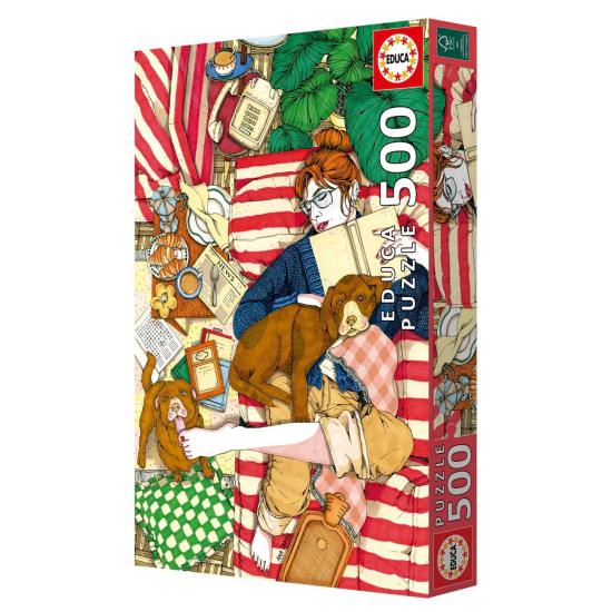 Puzzle Educa Sofá e Cachorros 500 Peças