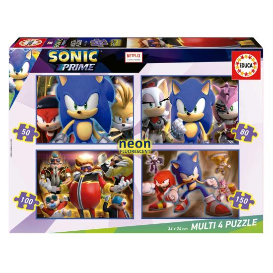 Puzzle Educa Sonic Neon Multi Progressivo 50+80+100+150
