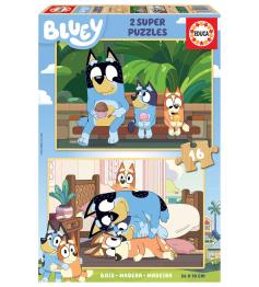 Puzzle Educa Bluey de 2x16 Pçs Madeira