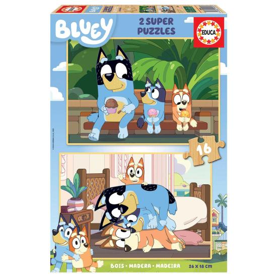 Puzzle Educa Bluey de 2x16 Pçs Madeira Puzzle Educa Bluey de 2x16 Pçs Madeira