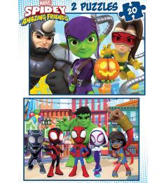 Puzzle Educa Spidey e Amigos Incríveis 2 x 20 Peças