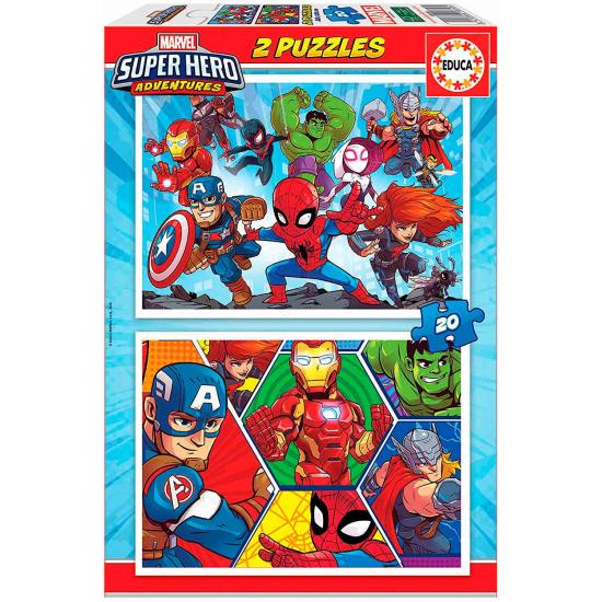 Puzzle Educa Super Hero Adventures 2 x 20 peças