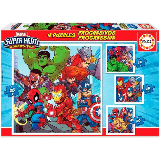 Puzzle progressivo Educa Super Hero Adventures 12+16+20+2