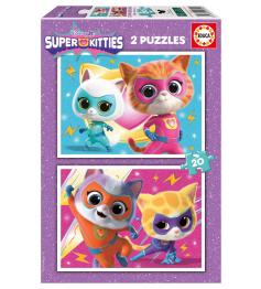 Puzzle Educa Super Kitties 2 x 20 Peças