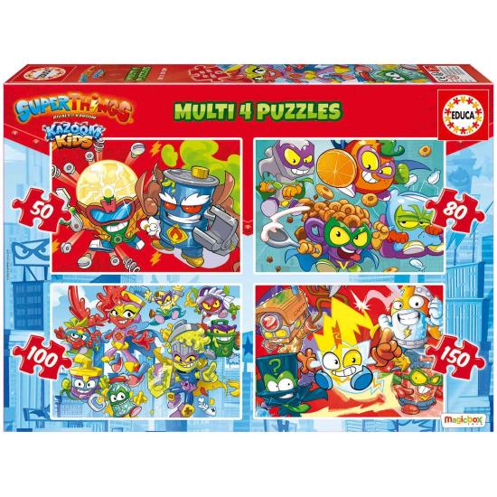 Puzzle multiprogressivo Educa Superthings 50+80+100+150 p