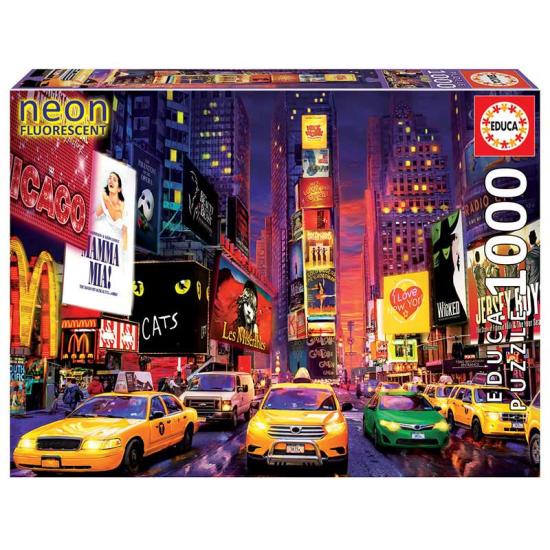 Puzzle Educa Times Square, Nova York 2020 (Neon) de 1000 peças