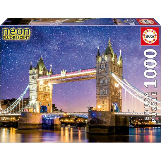 Puzzle Educa Tower Bridge Neon Effect 1000 peças
