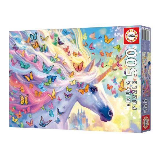 Puzzle Educa Unicórnio arco-íris 500 Peças