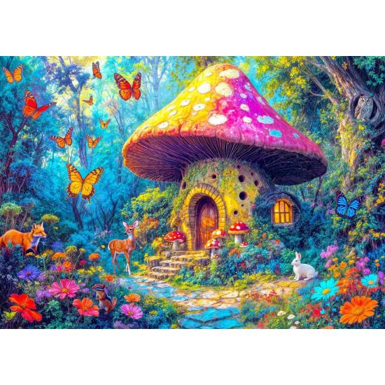 Puzzle Enjoy Chalé De Cogumelos de 1000 peças