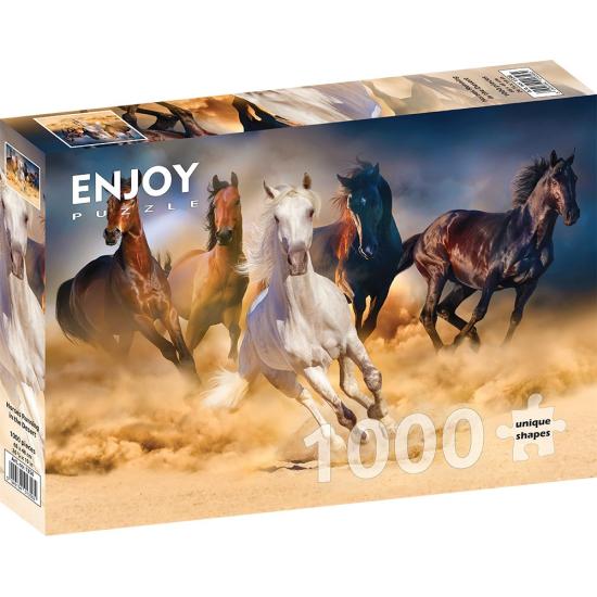 Puzzle Enjoy de Cavalos Correndo no Deserto 1000 Peças Puzzle Enjoy de Cavalos Correndo no Deserto 1000 Peças