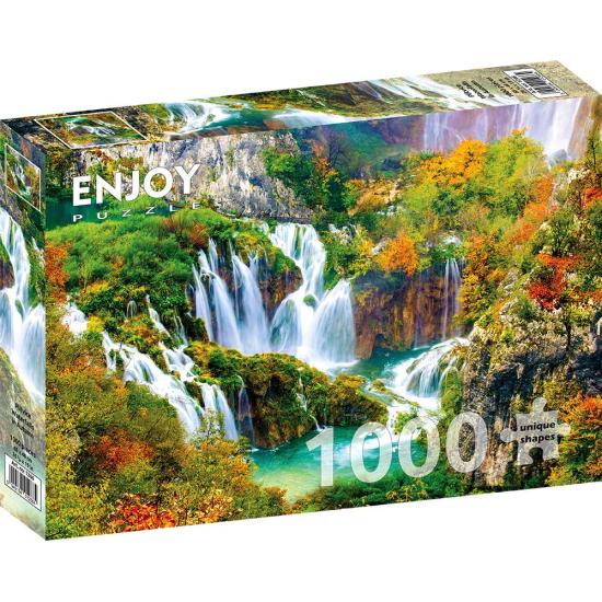 Puzzle Enjoy as Cataratas de Plitvice no Outono 1000