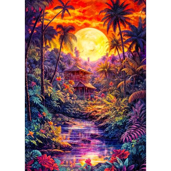 Puzzle Enjoy Crepúsculo Na Selva de 1000 peças