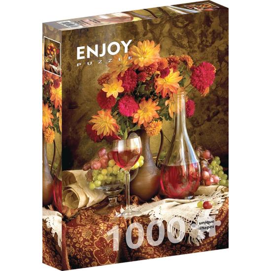 Puzzle Enjoy de Dálias e Vinho de 1000 Pzs Puzzle Enjoy de Dálias e Vinho de 1000 Pzs