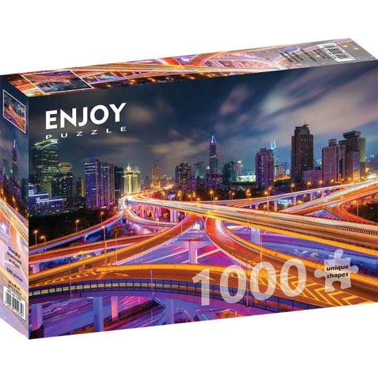 Puzzle Enjoy do centro de Xangai à noite 1000 peças