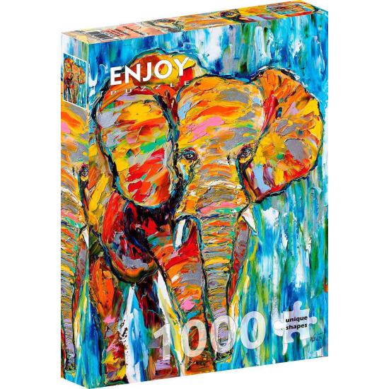 Puzzle Enjoy de elefante colorido 1000 peças