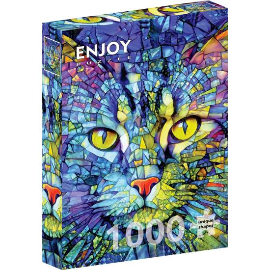Puzzle Enjoy Fiona, A Gata Do Vitral de 1000 peças