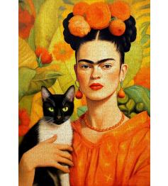 Puzzle Enjoy Frida Kahlo E Seu Gato de 1000 peças