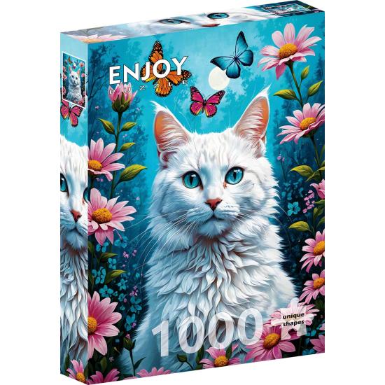 Puzzle Enjoy Gato Branco de 1000 peças Puzzle Enjoy Gato Branco de 1000 peças